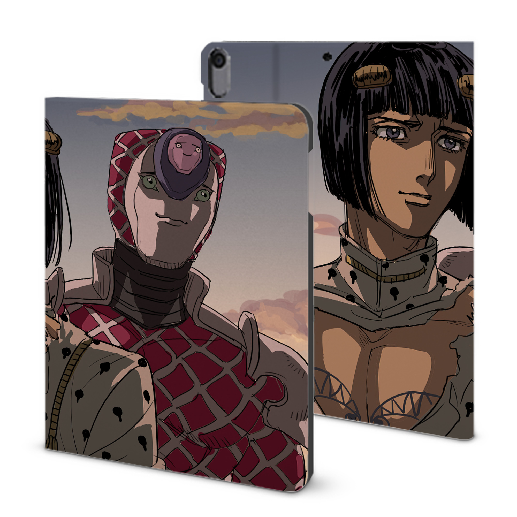（画像用） ジョジョの奇妙な冒険 JoJo's Bizarre Adventure IPad ケース ブック型 PUレザー TPU 耐衝撃 軽量 薄型 ペン収納なし 全面保護 IPad 各モデル対応